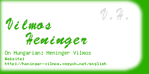 vilmos heninger business card